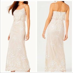 BHLDN Adrianna Papell Ivory Lace Popover Bodice Long Arden Wedding Dress